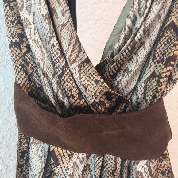Mango python print plunge dress size 6 NWT - Picture 2 of 7